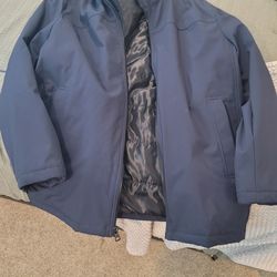 Calvin Klein Men's Jacket: 2XL, Blue w/ hood.
