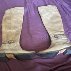 Frye Knee Light Leather Boots Size 7