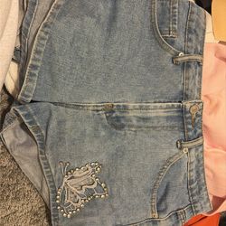 Blue butterfly jeans