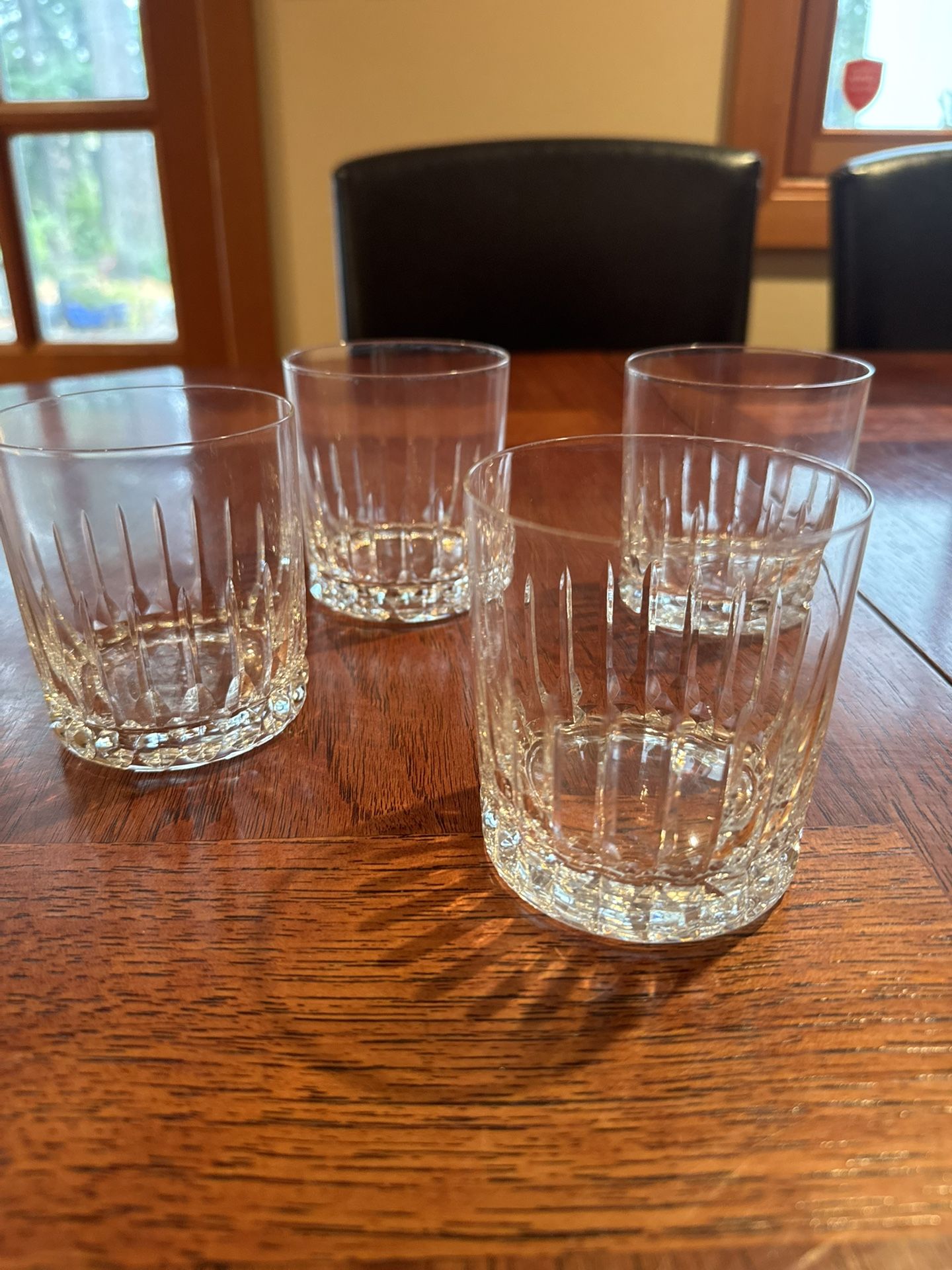 Crystal Double Rocks LowBall Vintage Old Fashion / Whiskey Glasses, Set of 4