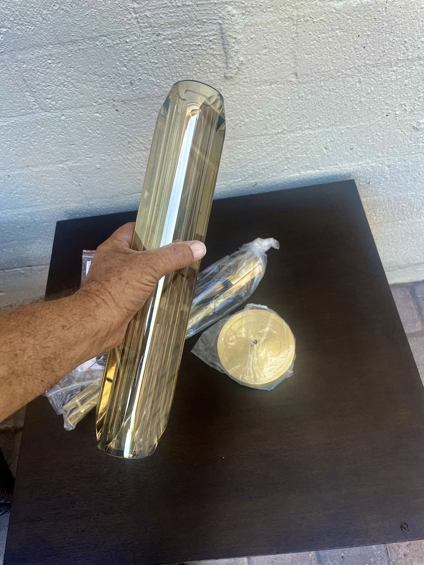 Super Cool New Large KCO K9 Flat or Angle Ceiling Mount Crystal Amber Glass Pendant Light