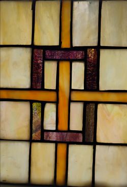 Small 100 years old Stain Glass Panel.