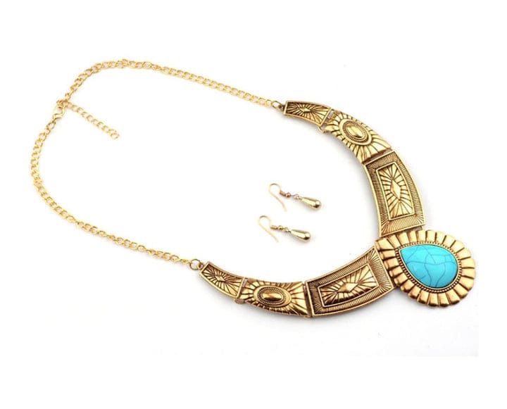 The Mayan Goddess Turquoise Necklace Set