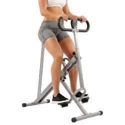 sunny health & fitness row-n-ride squat assist trainer foldable & easy setup exercise equipment 