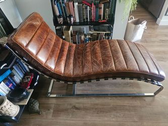 RH Oviedo Leather Chaise by Restoration Hardware