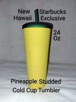 New Unused Starbucks Hawaii Exclusive Pineapple Studded 24oz Cold Cup Tumbler