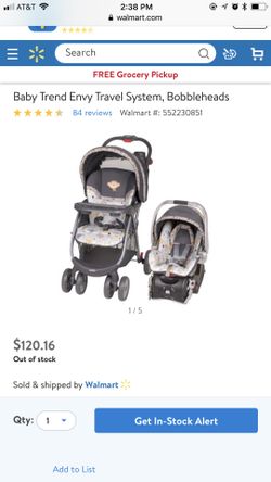 Baby Trend Envy Travel System Bobbleheads stroller and car seat
