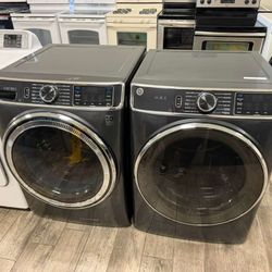 GE profile frontload washer and dryer set electric with warranty