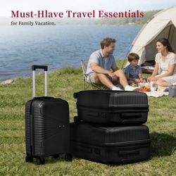 PP Travel Suitcase Set with Double Spinner Wheels, Durable Traveling Bag Luggage Sets (20/24/28in) Gift Back to School