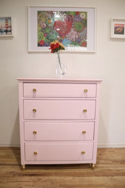 Pink Wooden Vertical Dresser