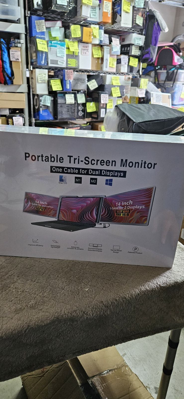 Triple Portable Monitor for Laptop, 14.1'' 1080P FHD Dual Laptop Screen 