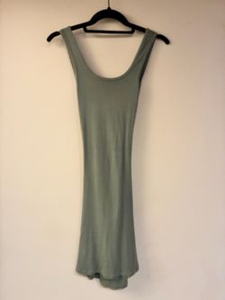 Classic Green Ribbed Tank Dress - Women's
