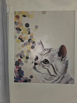 Canvas painting of a kitty