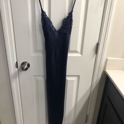 Navy Satin Ladies Lingerie Size M