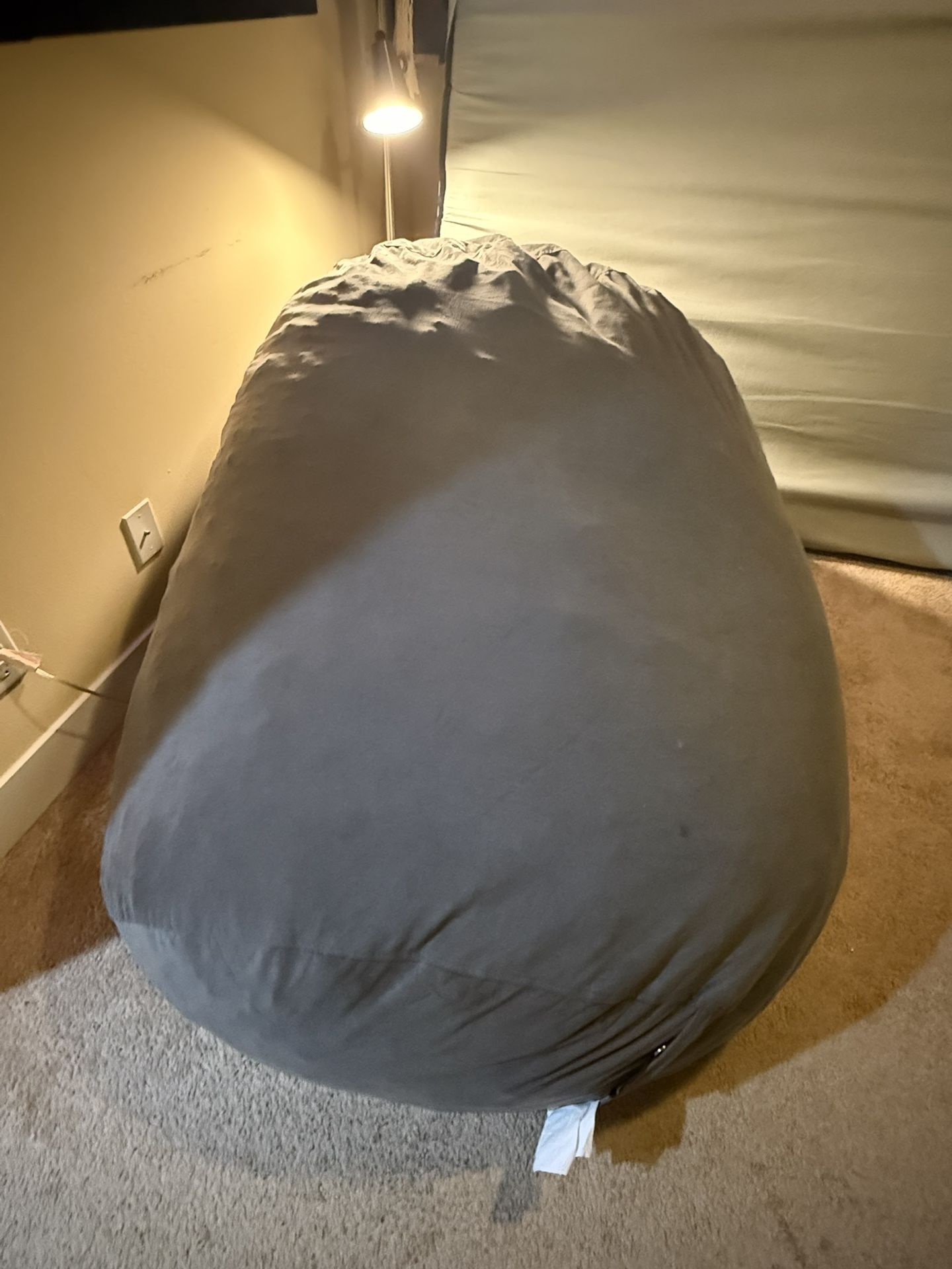 Amazon Basics Large Bean Bag Chairs for Adults, 6 ft Black Memory Foam Filled with Solid Microfiber Cover