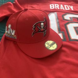 Tom Brady TampaBay Buccaneers Jersey Super Bowl Patch (Fitted 7 1/4 Included)