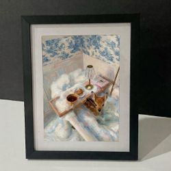Charming Fawn Cozy Bath Painting Paper Print baby  deer