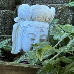 White Marble Buddha Head