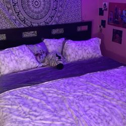 King size Bed with Mattress, Headboard and Frame