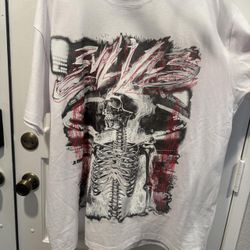 Evil Vice White Skeleton Graphic Tee XXL
