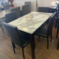 5Pc White Dining Table Set 
