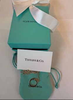 Tiffany & Co. 1837 Circle Pendant Necklace 925 Sterling Silver Cable Chain