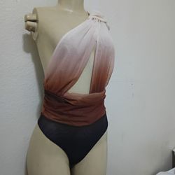 FASHION NOVA draped Goddess Like Body Suit