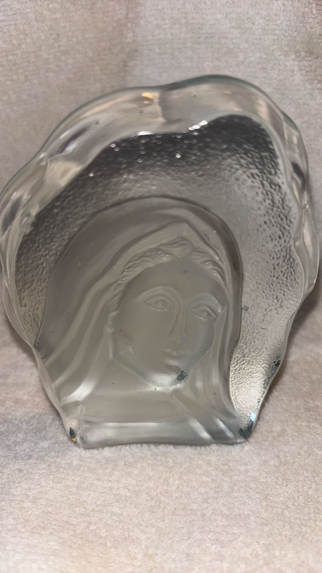 Vintage Glass Virgin Mary Paperweight – K’s Collection
