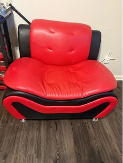 Red & Black Loveseat & Chair Set – $325 OBO