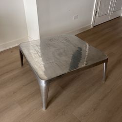 CB2 Sterling Coffee Table In Silver Metal 