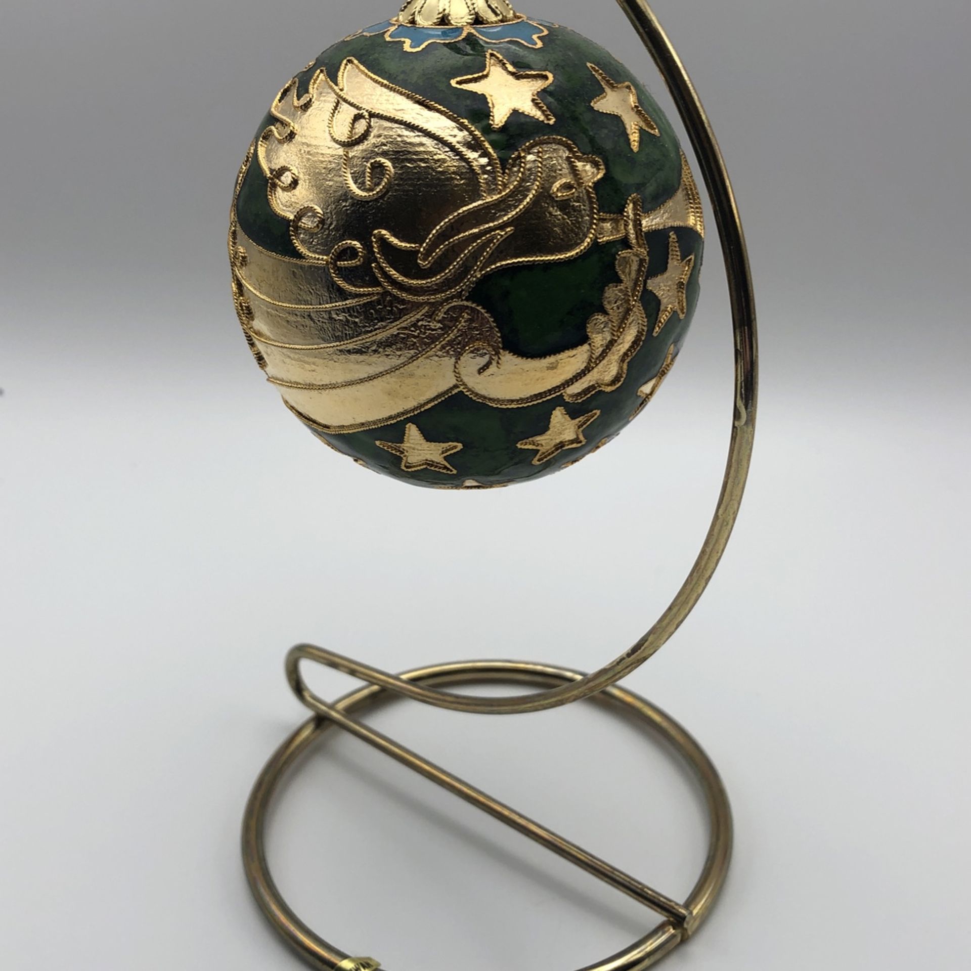 Vintage angel with stars, cloisonné Christmas ornaments