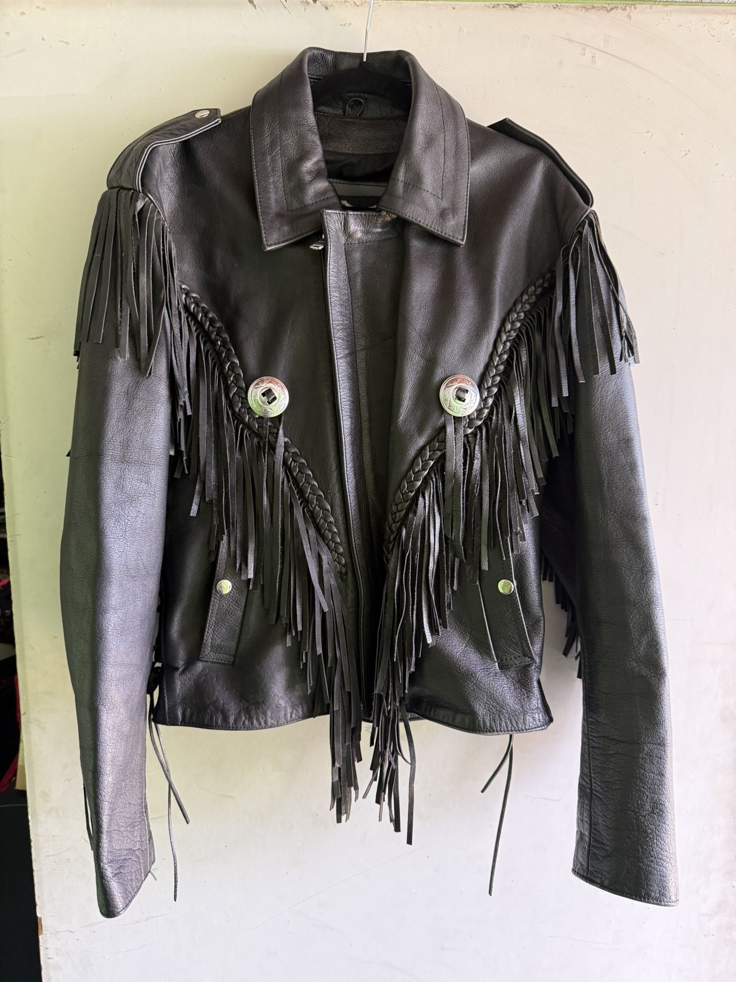 Biker Jacket Size 42 (M) Black Metal Hard Rock Metal