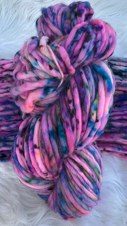 Super Bulky Yarn/98yds- Moonlit Dreamscape- Pink, Blue, Purple, speckles