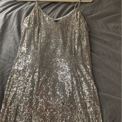 Silver sequin dress