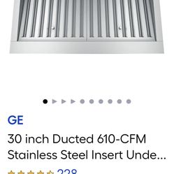 GE 30-in Ducted 610-CFM Stainless Steel Insert Under The Range 