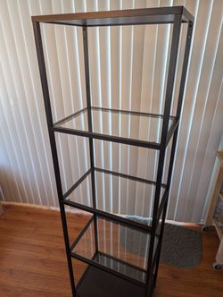 IKEA VITTSJO Shelf Unit, Black-Brown/Glass - 20 1/8x68 7/8 " (2 Units Available)