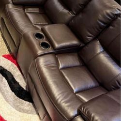 *Weekend Flash Sale!!!*---Stellar Madrid Brown Leather Reclining Loveseats---Only $599!!!---Delivery/Financing Available😎