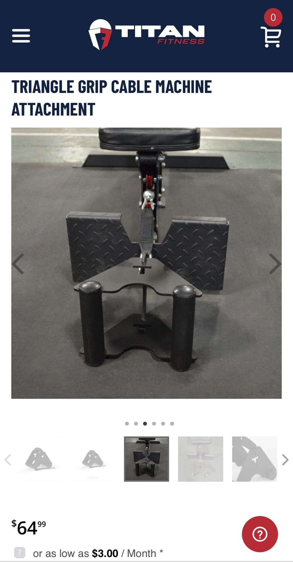 Titan Fitness Triangle Grip Cable Machine Attachment