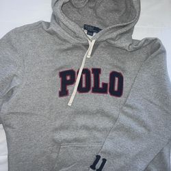 RALPH LAUREN POLO BLOCK LETTER HOOD SWEAT SHIRT SIZE XXL COLOR GRAY. 