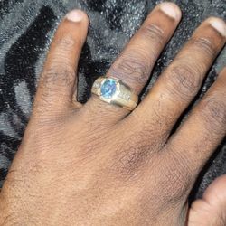 Mens Birthstone Diamond Ring 10k 