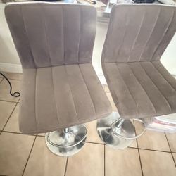 Pair of Modern Gray Bar Stools