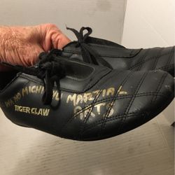  Michael McGann  Worn Autographed World Champ Shoes 