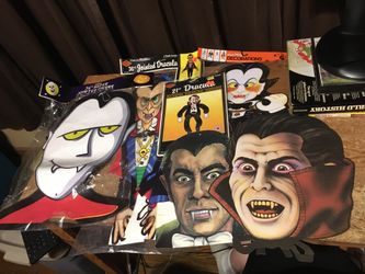 LOT OF 6 CUTOUT WINDOW FIGURES DRACULA VAMPIRE BEISTLE EUREKA 21"36" MOST SEALED