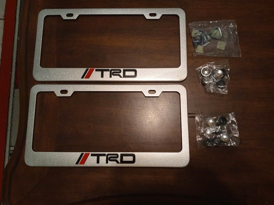 Toyota TRD Stainless Steel Finish License Plate Holder With Hardware