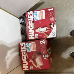 Huggies Diapers Size 1 And 2 Package Deal