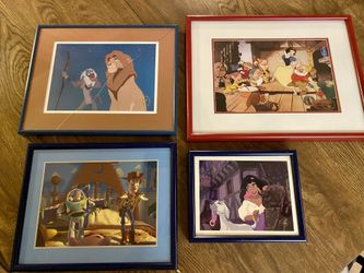 4 framed Disney pictures