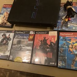 PS2 Fat W Games And One Control 