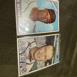 1966 & 1967 Topps Eddie Mathews Baseball Cards Milwaukee Braves Legend HOF 