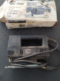 Black And Decker Variable Speed Jig Saw 7548 1/4 Hp