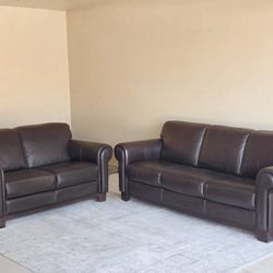 Italian Leather Sofa Set